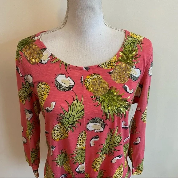 Thomas & Olivia Women’s Tropical Blouse Size Medium New With Tags - Picture 2 of 11